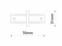 Doorverbinder voor 1 fase 2 draden railsystem mat zwart(100x) - afbeelding 3 van  4