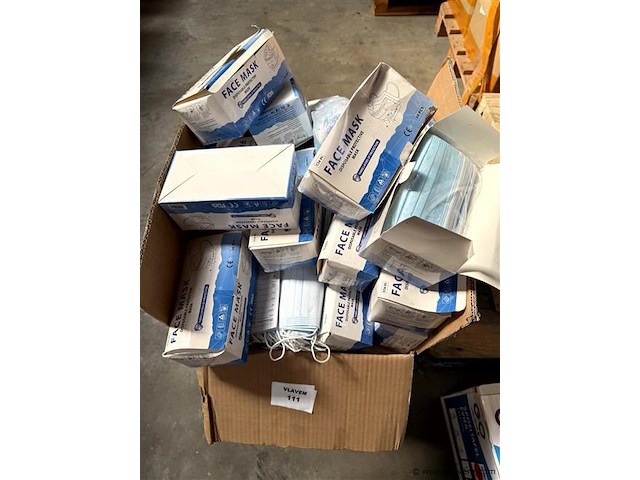 Doos, inh. partij mondmaskers - afbeelding 1 van  2