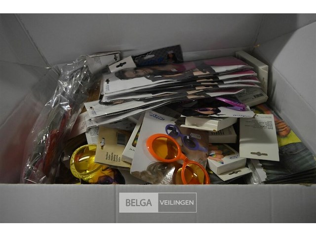 Doos met carnavalaccesoires - afbeelding 1 van  3