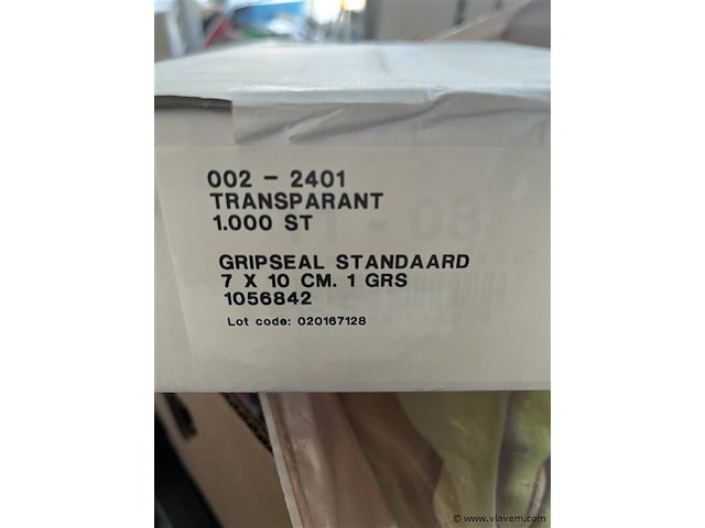 Doos van 1000 gripzakjes 7x10 cm - afbeelding 1 van  3