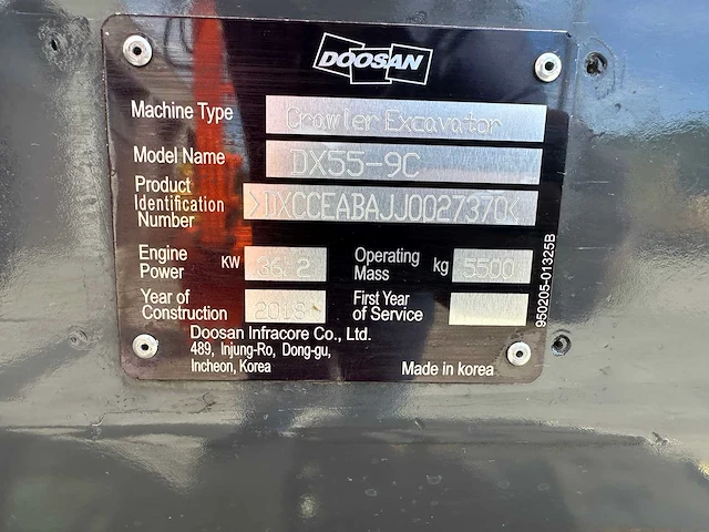 Doosan - 2018 - dx55-9c - midigraafmachine - afbeelding 35 van  41