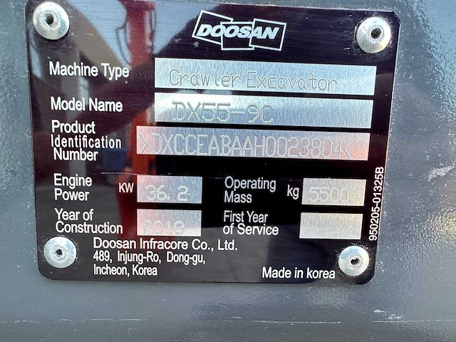 Doosan - 2018 - dx55-9c - midigraafmachine - afbeelding 40 van  40