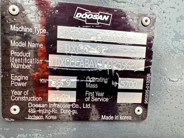 Doosan - 2018 - dx60-9c - midigraafmachine - afbeelding 36 van  41