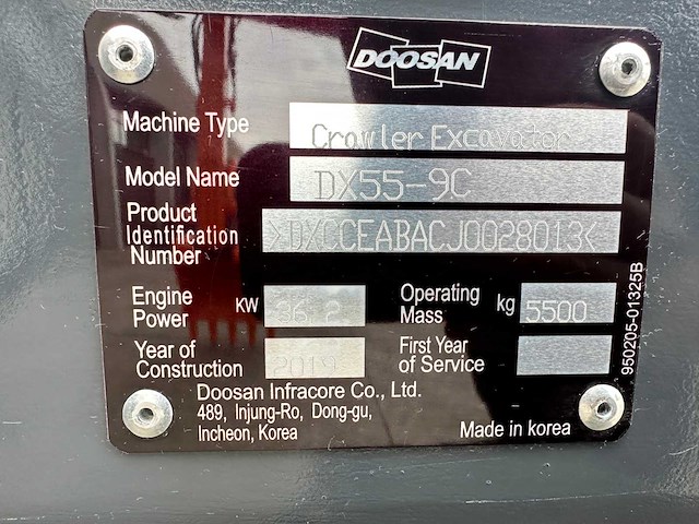 Doosan - 2019 - dx55-9c - midigraafmachine - afbeelding 32 van  37