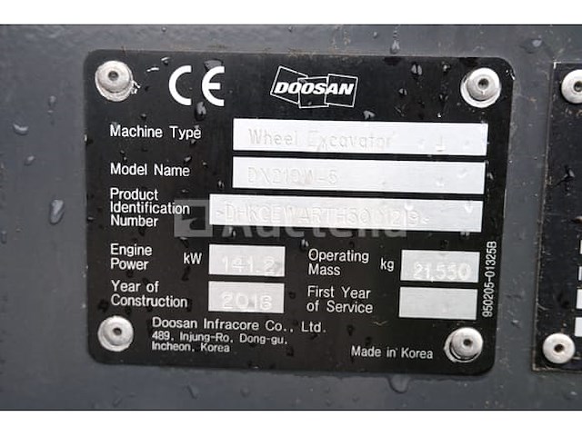 Doosan dx210w-5 wielgraafmachine - afbeelding 42 van  58