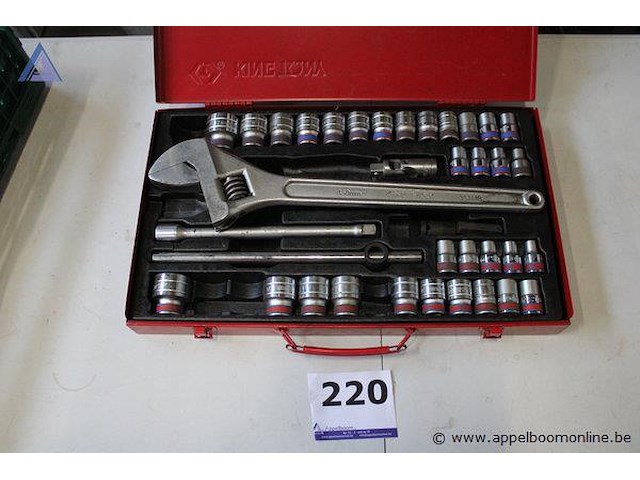 Dopsleutels plus verstelbare moerstleutel king tony - afbeelding 1 van  3