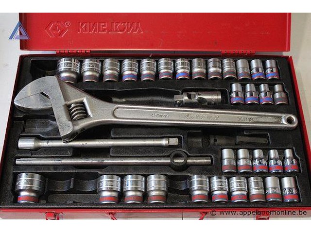 Dopsleutels plus verstelbare moerstleutel king tony - afbeelding 2 van  3