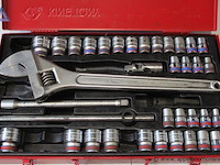 Dopsleutels plus verstelbare moerstleutel king tony - afbeelding 2 van  3