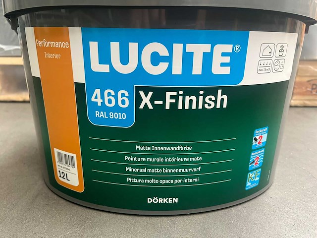 Dörken lucite - x-finish - pot verf 12l ral9010 (24x) - afbeelding 3 van  5