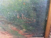 Dorpszicht, paneel, gesigneerd - afbeelding 3 van  3