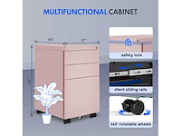 Dossierkast - rollende sokkel - mobiel kantoorkastje met 3 lades - afbeelding 3 van  7