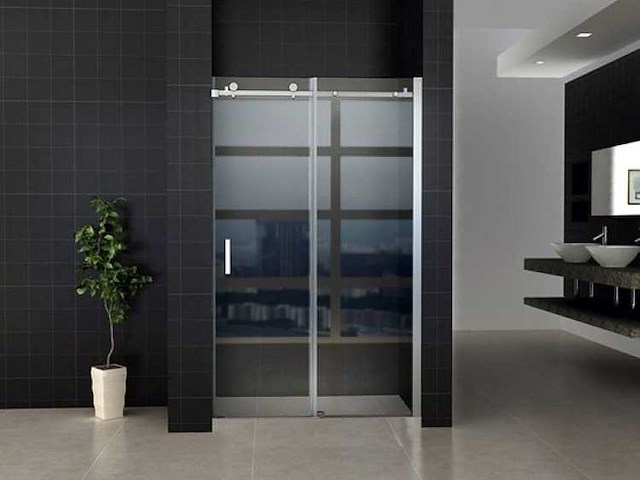 Douche schuifdeur in nis 8mm 140x200cm 8mm chroom - afbeelding 1 van  1