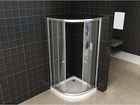 Douchecabine kwartrond 90x90x190cm 5mm antikalk veiligheidsglas met nano coating helder glas - afbeelding 1 van  2