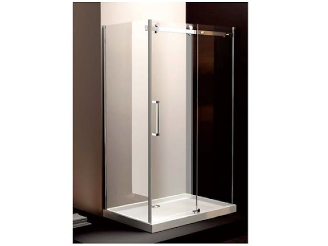 Douchecabine met schuifdeur 120x80x200 cm - incl. douchebak - afbeelding 1 van  2