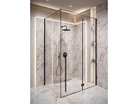 Douchecabine moderaz 140x90 cm – zwart – nano coating – 8 mm veiligheidsglas - afbeelding 1 van  3