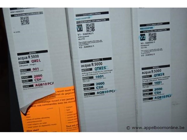 Douchedeur en wanden duka acqua r5000 best uit 2x qtw2r (1600x2000)en qw2l (900x2000) (foto ter illustratie, let op rechts /links) - afbeelding 2 van  2