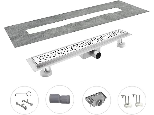 Douchegoot rvs 100cm ultraplat met sifon - afbeelding 3 van  7