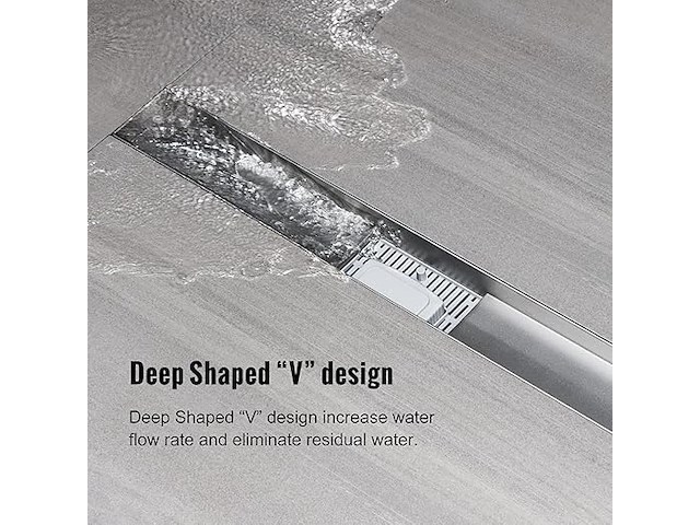 Douchegoot rvs 100cm ultraplat met sifon - afbeelding 7 van  7