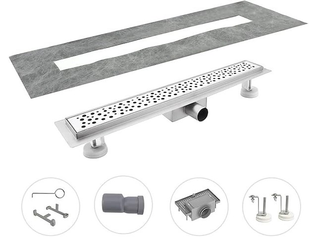 Douchegoot rvs 100cm ultraplat met sifon - afbeelding 4 van  4