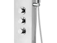 Douchepaneel – mat chroom – thermostatisch met hand- en hoofddouche - afbeelding 2 van  3