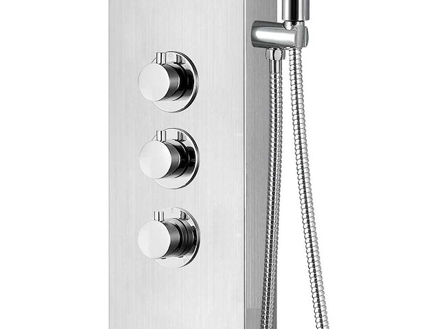 Douchepaneel – mat chroom – thermostatisch met hand- en hoofddouche - afbeelding 3 van  3