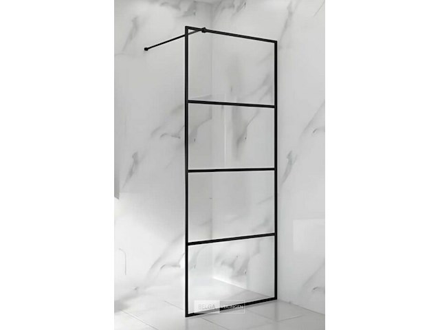 Douchewand glas/alu zwart - 100x190 cm (ref 003) - afbeelding 1 van  1