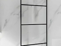 Douchewand glas/alu zwart - 100x190 cm (ref 003) - afbeelding 1 van  1