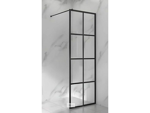 Douchewand glas/alu zwart - 120x190 cm (ref 002) - afbeelding 1 van  1