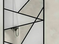 Douchewand glas/alu zwart - 160x190 cm (ref 005) - afbeelding 1 van  1