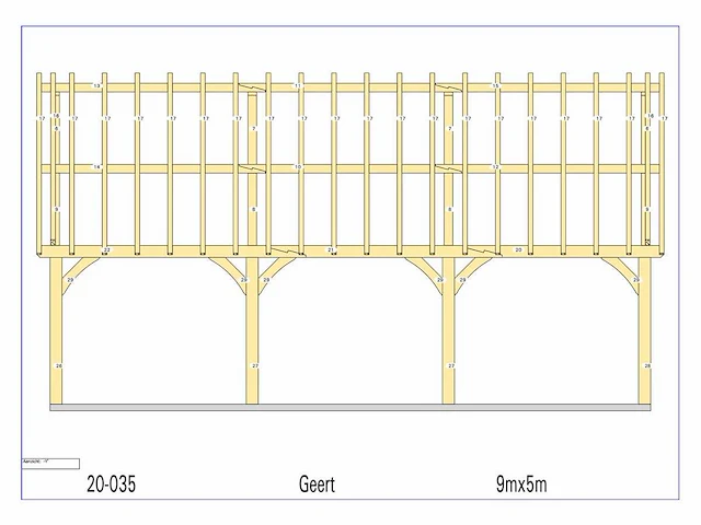 Douglas carport 5x9m - afbeelding 15 van  17
