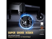 Dowinx gamingstoel, bureaustoel met grote, ultra-gladde wielen - blauw en zwart - afbeelding 2 van  5