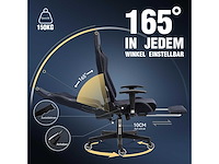 Dowinx gamingstoel, bureaustoel met grote, ultra-gladde wielen - blauw en zwart - afbeelding 4 van  5