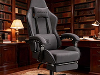 Dowinx stoffen gamingstoel met veerkussen - grijs - afbeelding 1 van  2