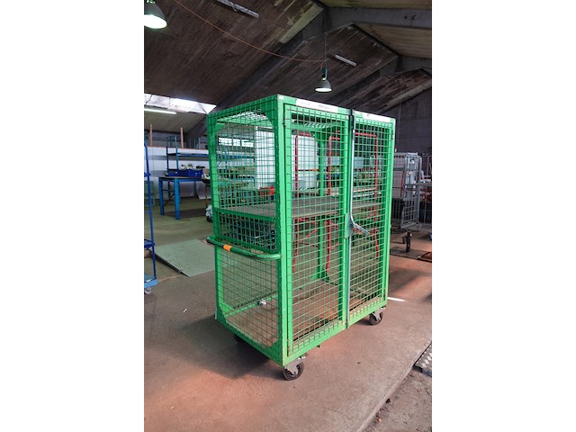 Draadkooi met 2 deuren op wielen l. 1,24 x h. 1,80 x b. 0,80 m - afbeelding 3 van  5