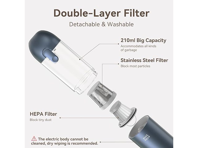 Draadloze handstofzuiger 3in1 blauw - afbeelding 4 van  8