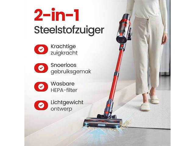 Draadloze steelstofzuiger – 2-in-1 – 120w - afbeelding 5 van  7