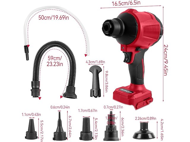 Draadloze stofblazer voor milwaukee, 18v accu - afbeelding 3 van  6