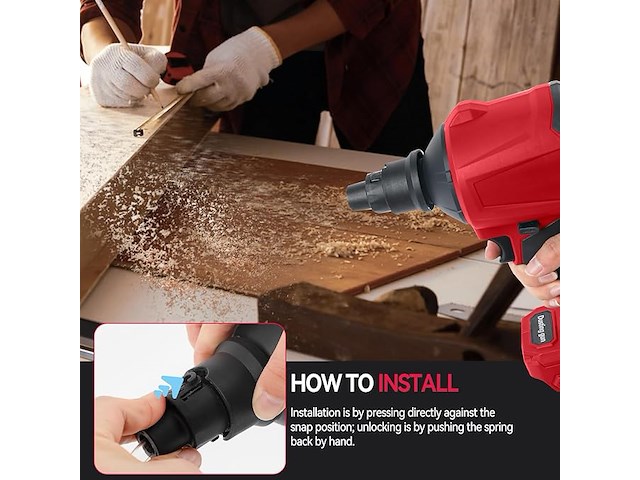 Draadloze stofblazer voor milwaukee, 18v accu - afbeelding 4 van  6