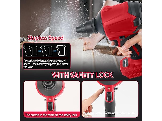 Draadloze stofblazer voor milwaukee, 18v accu - afbeelding 5 van  6