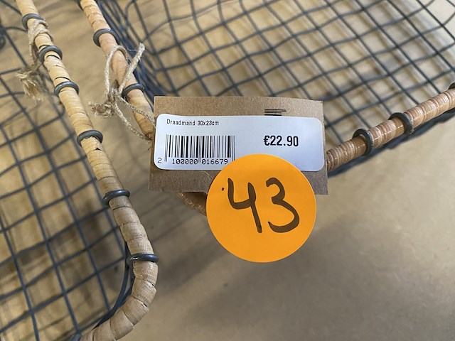 Draadmanden 30x23cm (4st) + marmer houten set - afbeelding 3 van  4