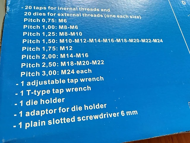 Draadtapset 45 delig metrisch - afbeelding 4 van  5