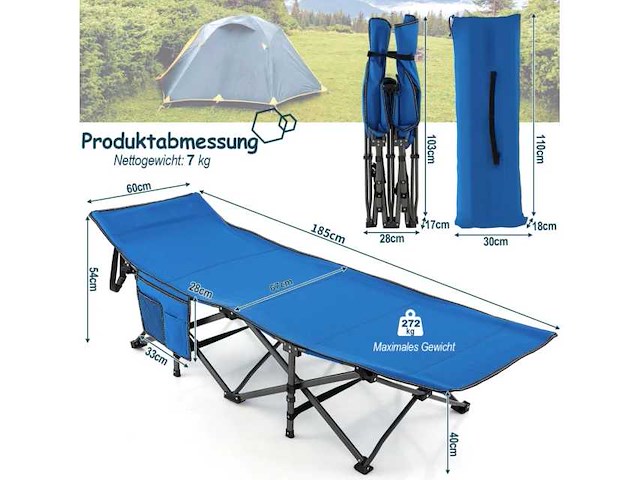 Draagbaar kampeerbed - stevig (272 kg) - afbeelding 4 van  6