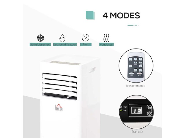 Draagbare airconditioner 7.000 btu/u 780 w - ventilator, luchtontvochtiger - afbeelding 4 van  6