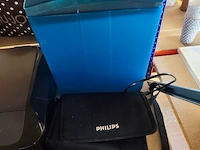 Draagbare dvd speler philips met draagtas, 2 rookmelders elro, draagbare radio/cd speler grundig, vintage bureellamp zwart verchroomd, zwarte all-in-one inkjetprinter canon pixma mg5750 - afbeelding 3 van  7