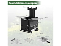 Draagbare houtovenoven met pan en grill voor kamperen - afbeelding 5 van  6