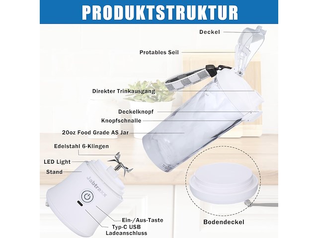 Draagbare mini blender - afbeelding 1 van  5