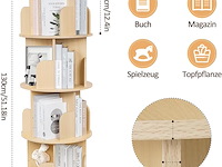 Draaibaar boekenrek 4 etages - afbeelding 2 van  4