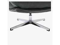Draaibare fauteuil met voetsteun van stof en verchroomd metaal - sparrengroen - afbeelding 5 van  8