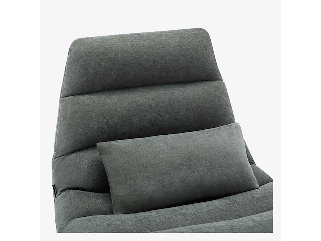 Draaibare fauteuil met voetsteun van stof en verchroomd metaal - sparrengroen - afbeelding 7 van  8