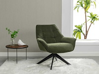 Draaibare fauteuil van kaki stof